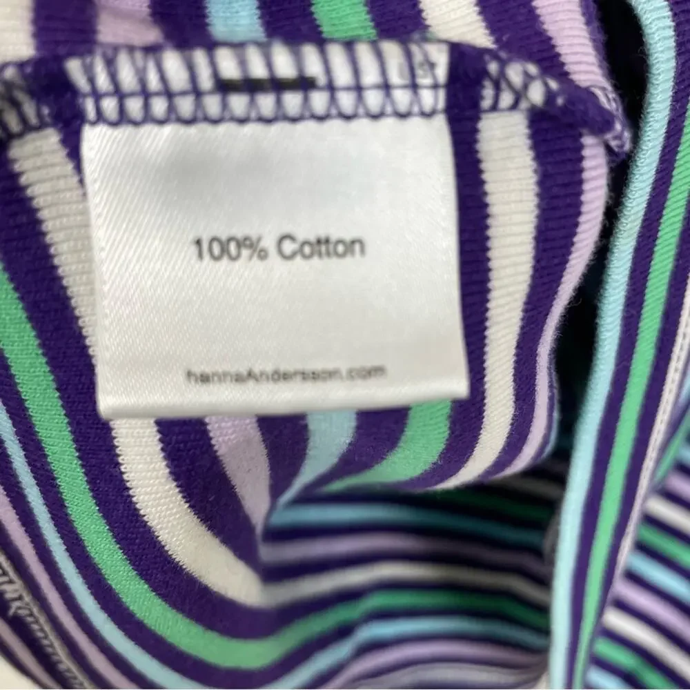 Hanna Andersson Purple Stripe Long Sleeve Knit Dress 120 (6-7)